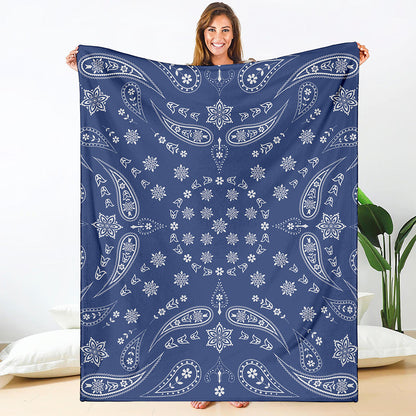 Blue Paisley Bandana Print Blanket
