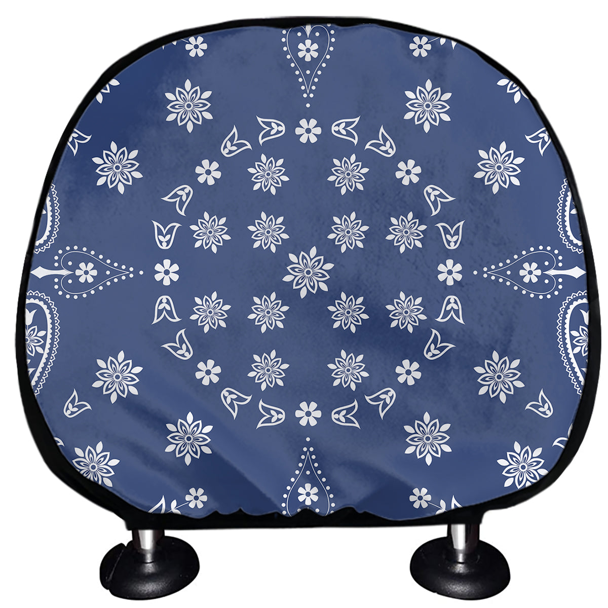 Blue Paisley Bandana Print Car Headrest Covers