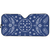 Blue Paisley Bandana Print Car Sun Shade