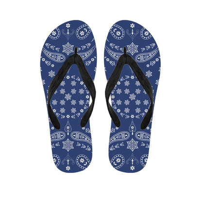 Blue Paisley Bandana Print Flip Flops