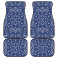 Blue Paisley Bandana Print Front and Back Car Floor Mats