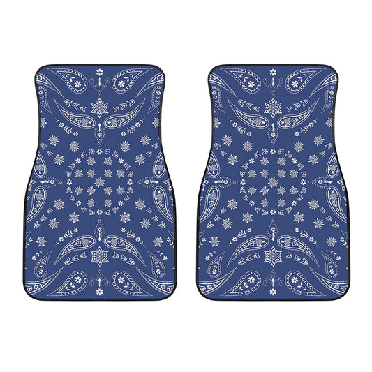 Blue Paisley Bandana Print Front Car Floor Mats
