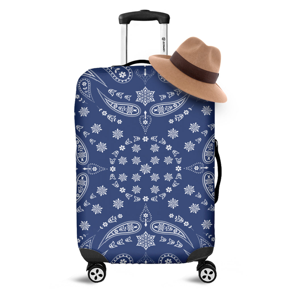 Blue Paisley Bandana Print Luggage Cover