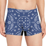 Blue Paisley Bandana Print Men's Boxer Briefs