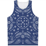 Blue Paisley Bandana Print Men's Tank Top