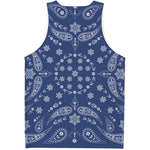 Blue Paisley Bandana Print Men's Tank Top