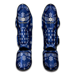 Blue Paisley Bandana Print Muay Thai Shin Guard