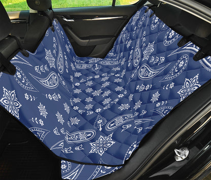 Blue Paisley Bandana Print Pet Car Back Seat Cover