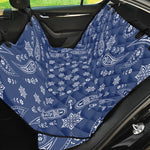 Blue Paisley Bandana Print Pet Car Back Seat Cover