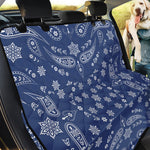 Blue Paisley Bandana Print Pet Car Back Seat Cover
