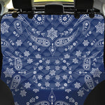 Blue Paisley Bandana Print Pet Car Back Seat Cover