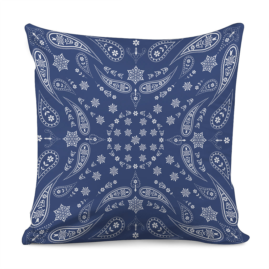 Blue Paisley Bandana Print Pillow Cover