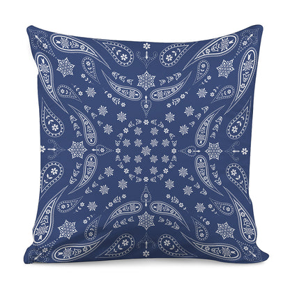 Blue Paisley Bandana Print Pillow Cover
