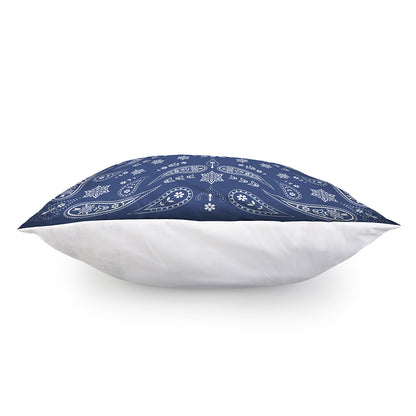 Blue Paisley Bandana Print Pillow Cover