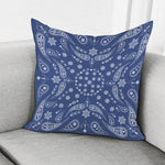 Blue Paisley Bandana Print Pillow Cover