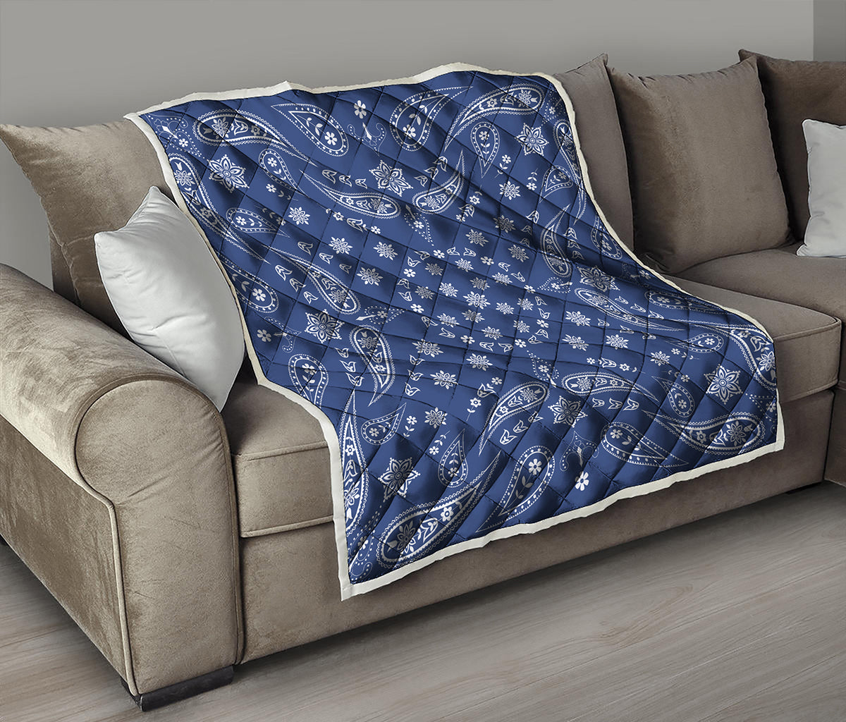 Blue Paisley Bandana Print Quilt