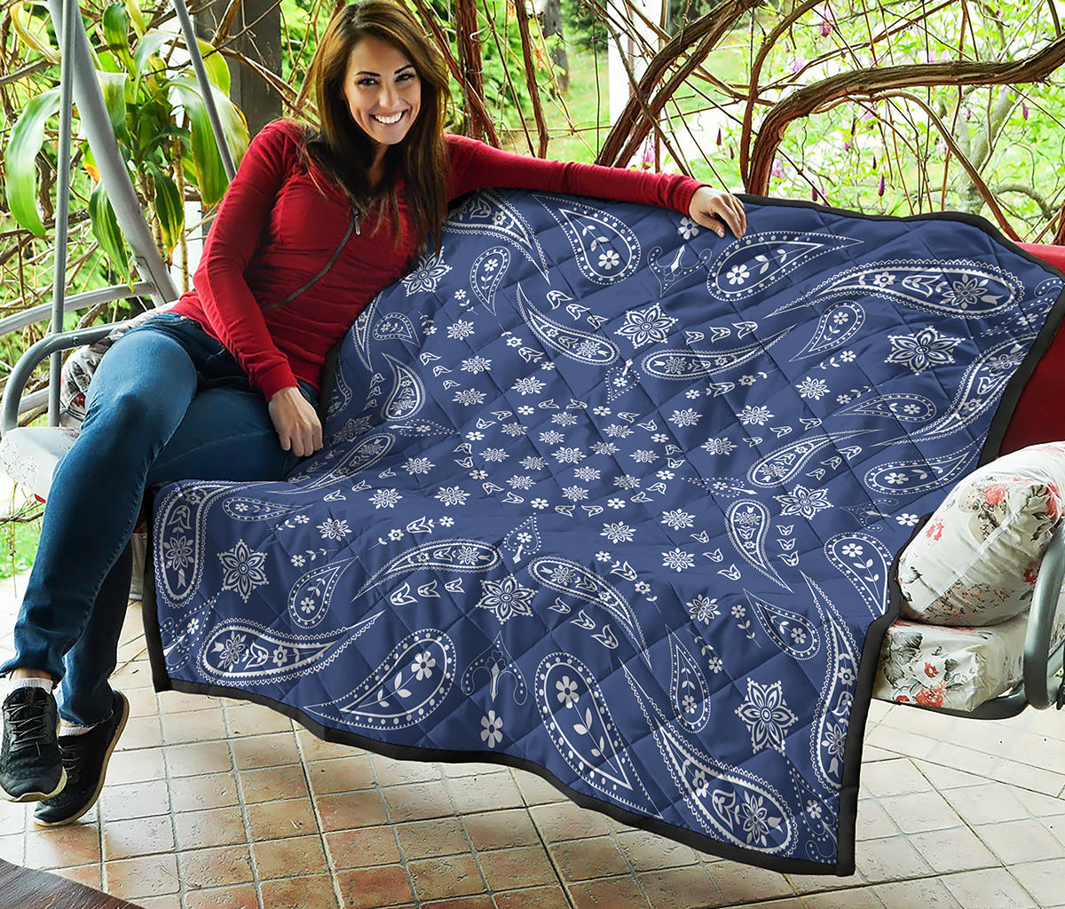 Blue Paisley Bandana Print Quilt