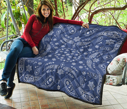 Blue Paisley Bandana Print Quilt