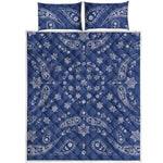 Blue Paisley Bandana Print Quilt Bed Set