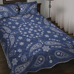 Blue Paisley Bandana Print Quilt Bed Set