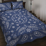 Blue Paisley Bandana Print Quilt Bed Set