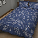 Blue Paisley Bandana Print Quilt Bed Set