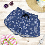 Blue Paisley Bandana Print Women's Shorts