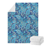 Blue Paisley Pattern Print Blanket