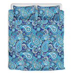 Blue Paisley Pattern Print Duvet Cover Bedding Set