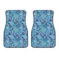 Blue Paisley Pattern Print Front Car Floor Mats