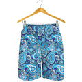 Blue Paisley Pattern Print Men's Shorts