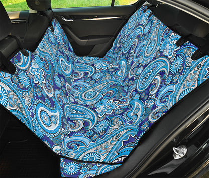 Blue Paisley Pattern Print Pet Car Back Seat Cover