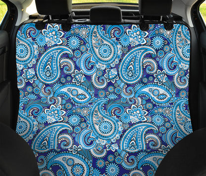 Blue Paisley Pattern Print Pet Car Back Seat Cover