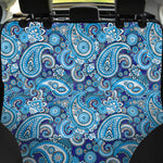Blue Paisley Pattern Print Pet Car Back Seat Cover