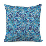 Blue Paisley Pattern Print Pillow Cover