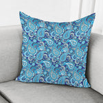 Blue Paisley Pattern Print Pillow Cover