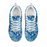 Blue Paisley Pattern Print White Sneakers
