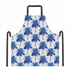 Blue Palm Tree Pattern Print Apron