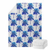 Blue Palm Tree Pattern Print Blanket