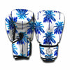 Blue Palm Tree Pattern Print Boxing Gloves