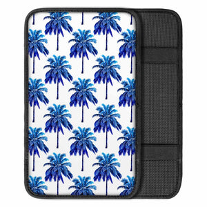 Blue Palm Tree Pattern Print Car Center Console Cover