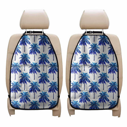 Blue Palm Tree Pattern Print Car Seat Organizers