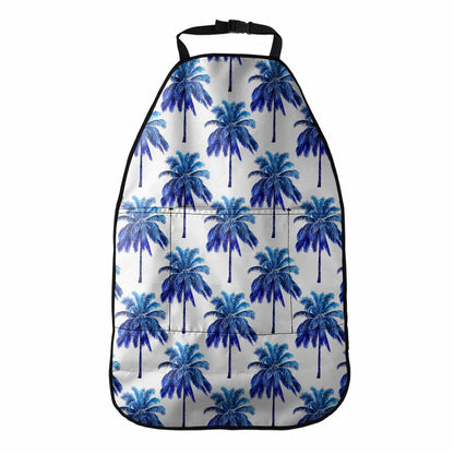 Blue Palm Tree Pattern Print Car Seat Organizers