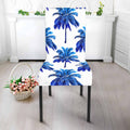 Blue Palm Tree Pattern Print Dining Chair Slipcover