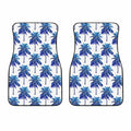 Blue Palm Tree Pattern Print Front Car Floor Mats