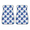 Blue Palm Tree Pattern Print Front Car Floor Mats