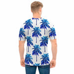 Blue Palm Tree Pattern Print Men's T-Shirt