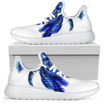 Blue Palm Tree Pattern Print Mesh Knit Shoes GearFrost