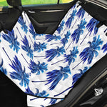 Blue Palm Tree Pattern Print Pet Car Back Seat Cover