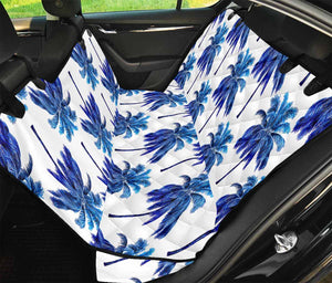 Blue Palm Tree Pattern Print Pet Car Back Seat Cover